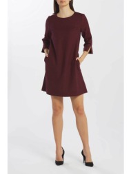 gant γυναικείο mini φόρεμα μονόχρωμο με τσέπες μπροστά - 4501052 μπορντό