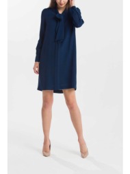 gant γυναικείο mini φόρεμα με all-over tone-on-tone print και γιακά με γραβάτα - 4503027 μπλε σκούρο
