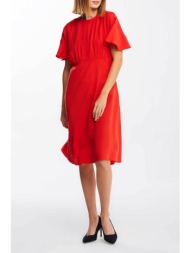 gant γυναικείο midi φόρεμα μονόχρωμο με ραφή στην μέση - 4503139 κόκκινο