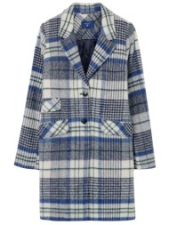 gant γυναικείο μάλλινο παλτό με πολύχρωμο καρό σχέδιο - 4751003 εκρού