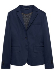 gant γυναικείο βαμβακερό σακάκι μονόχρωμο με τσέπες flap - 476744 μπλε σκούρο