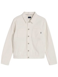 gant ανδρικό denim jacket μονόχρωμο με τσέπες και logo label - 7003000 κρέμ
