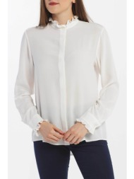 gant γυναικείο πουκάμισο μονόχρωμο με βολάν στα τελειώματα - 4301089 λευκό