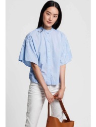 gant γυναικείο πουκάμισο με balloon μανίκι και all-over lavender motif - 4311128 γαλάζιο