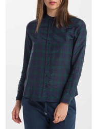 gant γυναικείο πουκάμισο με all-over καρό σχέδιο και λογότυπο στο μανίκι - 4320059 μπλε σκούρο