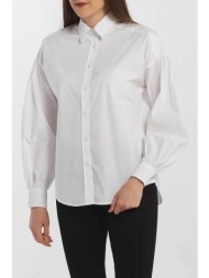 gant γυναικείο πουκάμισο μονόχρωμο με balloon μανίκι - 4311093 λευκό