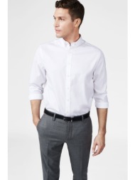 gant ανδρικό πουκάμισο button down μονόχρωμο με κεντημένο λογότυπο regular fit - 303000 λευκό