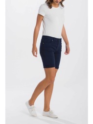 gant γυναικείο βαμβακερό σορτς μονόχρωμο με τσέπες και logo patch πίσω - 4020027 μπλε σκούρο