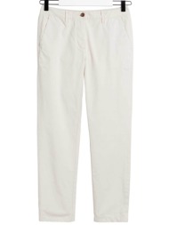 gant γυναικείο chino παντελόνι βαμβακερό μονόχρωμο cropped με τσέπες - 4150153 εκρού