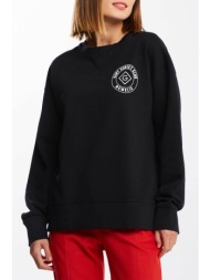 gant γυναικεία μπλούζα φούτερ βαμβακερή μονόχρωμη με contrast prints - 4200621 μαύρο