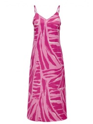 only γυναικείο maxi φόρεμα αμάνικο με all-over print regular fit - 15315488 φούξια