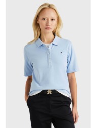 tommy hilfiger γυναικεία μπλούζα πόλο με κεντημένο λογότυπο στο πλάι - ww0ww37820 γαλάζιο