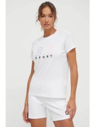 dkny γυναικείο t-shirt μονόχρωμο με πολύχρωμο logo print - dp1t8816 λευκό