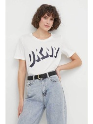 dkny γυναικείο βαμβακερό t-shirt μονόχρωμο με 3d logo print - d2a4a0at λευκό