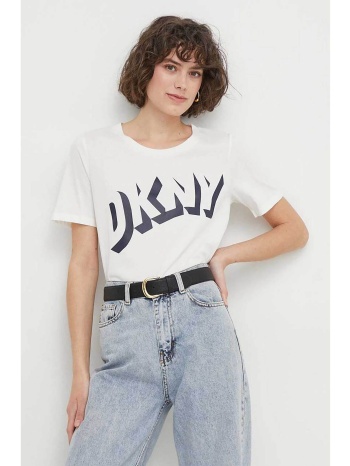 dkny γυναικείο βαμβακερό t-shirt μονόχρωμο με 3d logo print σε προσφορά