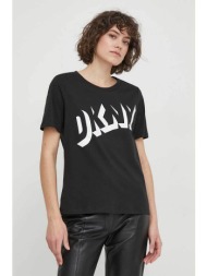 dkny γυναικείο βαμβακερό t-shirt μονόχρωμο με 3d logo print - d2a4a0at μαύρο