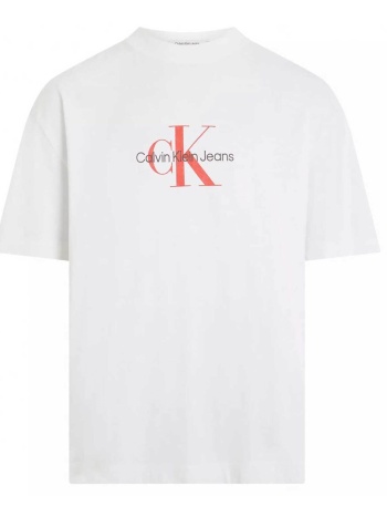 ck jeans ανδρικό βαμβακερό t-shirt με logo print μπροστά 