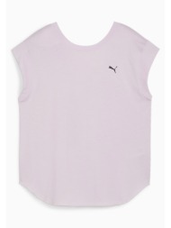 puma γυναικεία αμάνικη αθλητική μπλούζα με λογότυπο relaxed fit `studio foundations` - 524845 ροζ αν