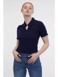 orsay γυναικεία μπλούζα μονόχρωμη με cut-out και βολάν στα μανίκια - 1000126-x19-3831 μπλε σκούρο