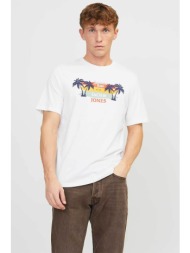 jack & jones ανδρικό t-shirt με graphic print standard fit - 12249266 λευκό