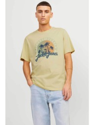 jack & jones ανδρικό t-shirt με graphic print standard fit - 12249266 κίτρινο ανοιχτό