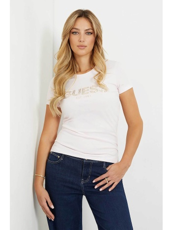 guess γυναικείο βαμβακερό t-shirt με contrast logo μπροστά