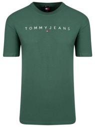 tommy jeans ανδρικό t-shirt με logo print regular fit - dm0dm17993 πράσινο