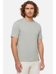 boggi milano ανδρικό t-shirt μονόχρωμο πικέ regular fit `b tech` - bo24p009506 πράσινο ανοιχτό