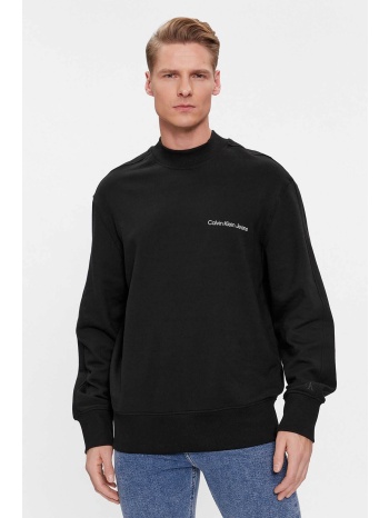 ck jeans ανδρική μπλούζα φούτερ μονόχρωμη με λογότυπο
