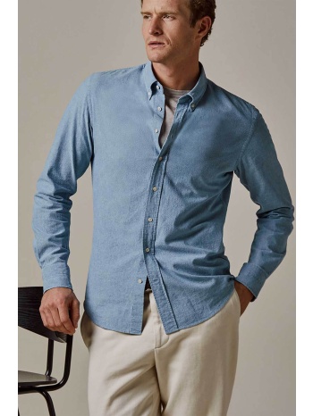 profuomo ανδρικό denim πουκάμισο button down slim fit  σε προσφορά