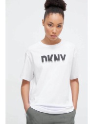 dkny γυναικείο βαμβακερό t-shirt με logo μπροστά - dp3t9626 λευκό