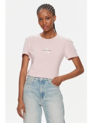 ck jeans γυναικείο t-shirt βαμβακερό με κεντημένο λογότυπο - j20j222564 ροζ