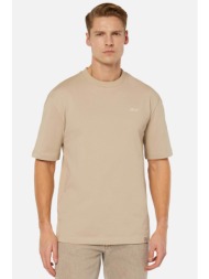 boggi milano ανδρικό t-shirt μονόχρωμο με κεντημένο logo relaxed fit `b939` - bo24p016904 μπεζ