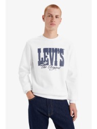 levi`s® ανδρική μπλούζα φούτερ με graphic logo print standard fit - 384230077 λευκό