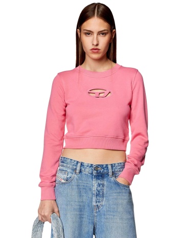 diesel γυναικεία μπλούζα φούτερ cropped με cut out logo