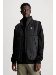 ck jeans ανδρικό αμάνικο μπουφάν με λογότυπο και ψηλό λαιμό regular fit - j30j324656 μαύρο