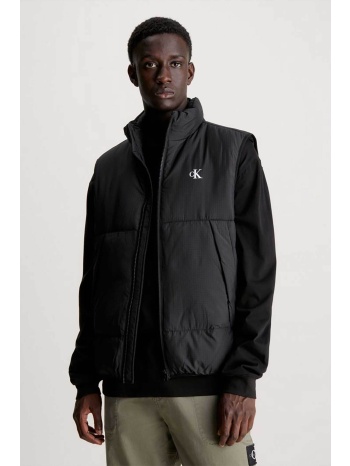 ck jeans ανδρικό αμάνικο μπουφάν με λογότυπο και ψηλό λαιμό