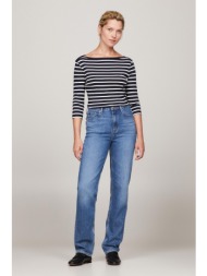 tommy hilfiger γυναικείο ψηλόμεσο τζην παντελόνι πεντάτσεπο straight fit - ww0ww40634 denim blue