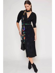 rixo γυναικείο midi φόρεμα μονόχρωμο με all-over poppy jacquard print `zadie` - 010.00246.000.02039 