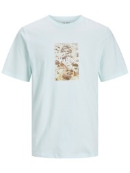 jack & jones ανδρικό t-shirt με graphic print regular fit - 12253605 μπλε ανοιχτό