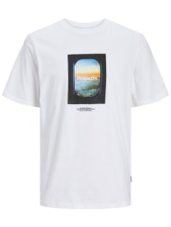 jack & jones ανδρικό t-shirt με graphic print regular fit - 12253605 λευκό
