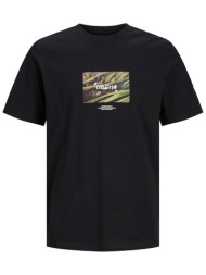 jack & jones ανδρικό t-shirt με graphic print regular fit - 12253605 μαύρο
