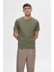 selected ανδρικό t-shirt slub textured regular fit - 16092508 λαδί
