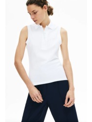 lacoste γυναικεία αμάνικη μπλούζα πόλο μονόχρωμη - pf5445 λευκό