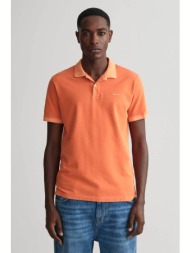 gant ανδρική πικέ πόλο μπλούζα μονόχρωμη με κεντημένο logo στο στήθος - 2043005 πορτοκαλί