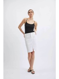 orsay γυναικεία midi φούστα denim με άνοιγμα - 710320 -x00-0000 λευκό
