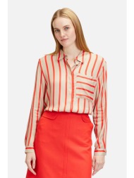 betty barclay γυναικείο πουκάμισο με all-over ριγέ σχέδιο και ασύμμετρο τελείωμα - 8665/2428 μπεζ