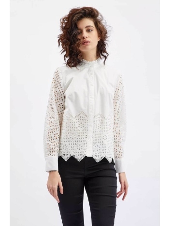 orsay γυναικείο πουκάμισο με λεπτομέρειες από δαντέλα 