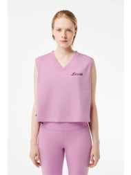 lacoste γυναικεία μπλούζα ultra-dry crop top - tf7105 ροζ