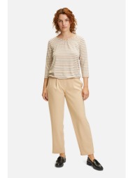betty barclay γυναικείο παντελόνι μονόχρωμο με τσέπες και πιέτες μπροστά - 6884/2420 μπεζ